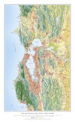 San Francisco Bay Area Land Cover (Light Water) Fine Art Print Map